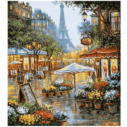 Maľba podľa čísel 30x40cm - Parížska ulica