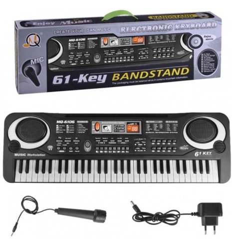 Dětský elektronický klávesový nástroj PI4 + mikrofon, 61 kláves