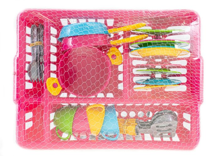 Kitchenware set with mesh drainer