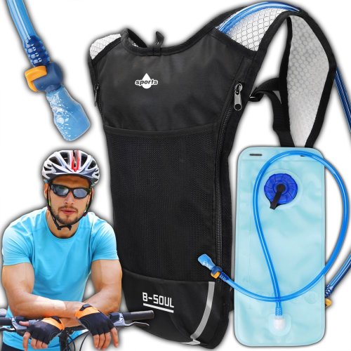 Ba lô đi xe đạp có túi nước 2 l du lịch trekking màu đen nhạt