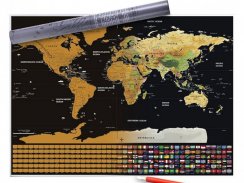 Large world map - black