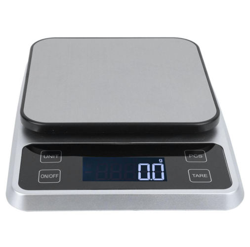 Kuchyňská digitální váha do 10 kg (1 g), stříbrná