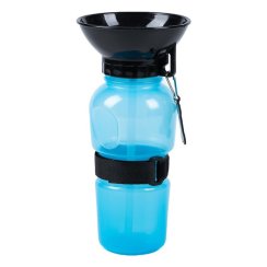 Butelka podróżna dla psów z miską 500 ml niebieska