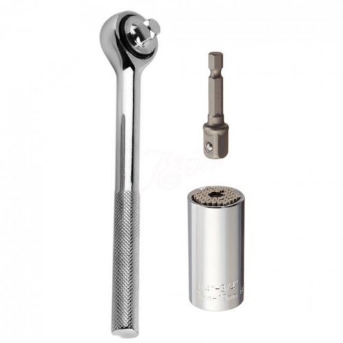 Ratchet set + universal socket wrench - nut for tightening bolts and nuts