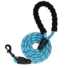 Smycz treningowa dla psa/kota odblaskowa przepinana 150 cm – jasnoniebieska O245-6
