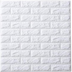 3D wall panel made of white bricks (70 x 77 cm)