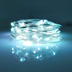 Vnitřní vánoční mikro řetěz 10 m 100 LED USB - studená bílá