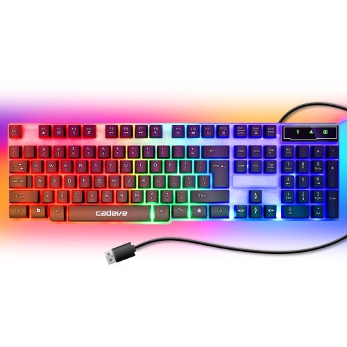 Herní klávesnice LED s podsvícením pro hráče, membránová, USB, NumLock