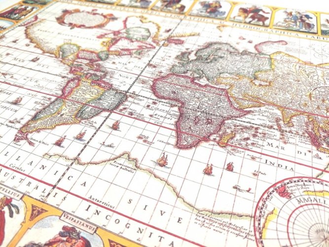 Historyczna mapa świata - N. I. Piscator 1652