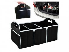 Folding organizer in the trunk of a car