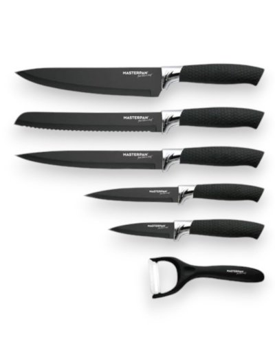 Set of kitchen knives with non-stick surface - 6 pcs