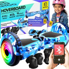 Deskorolka elektryczna hoverboard 8 cali, LED, głośnik Bluetooth, ochraniacze - ER033