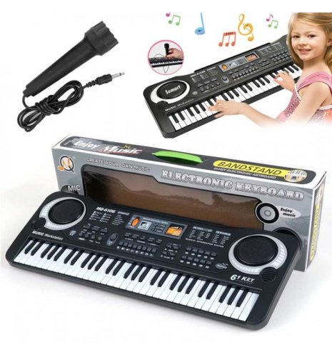 Dětský elektronický klávesový nástroj PI4 + mikrofon, 61 kláves