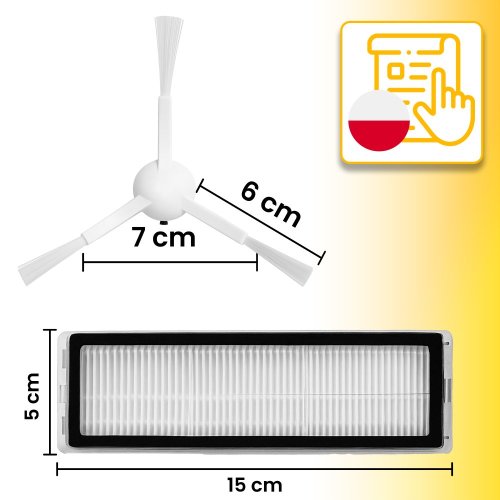4x sada filtrů pro robotický vysavač Xiaomi Mi Robot Vacuum 5x15 cm