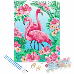 Painting by numbers 40x50 cm - Flamingos