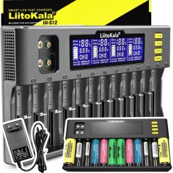 Uniwersalna ładowarka akumulatorów baterii AA AAA 12 kanałów LCD – ER1156