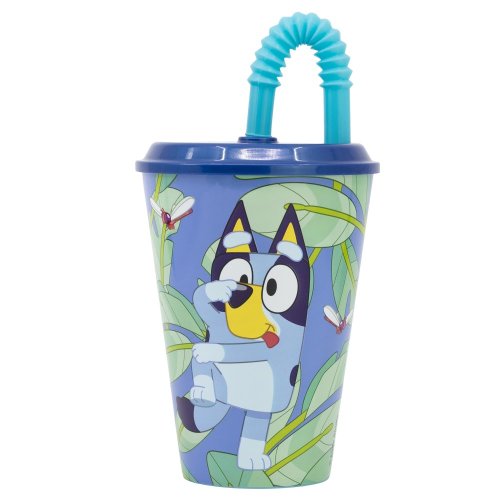 Kelímek s brčkem 430ml - Bluey