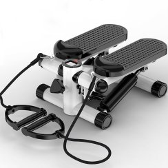 Stepper s odporovými lanky, počítadlo LCD, nastavitelný fitness