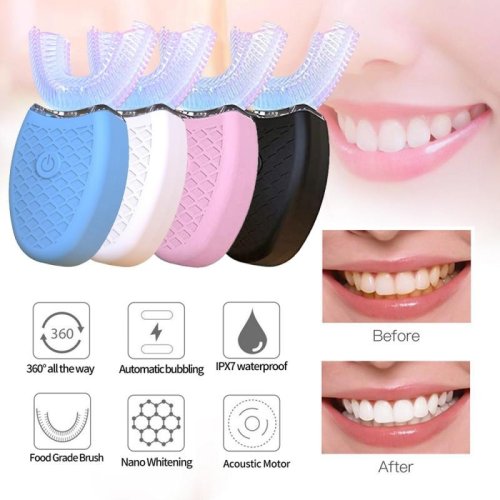 Bàn chải đánh răng tự động làm trắng thông minh - đen