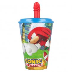 Kelímek plastový s brčkem 430ml - Sonic