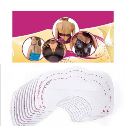10pcs Bare Bring It Up Lifts Push Up Breast Bust Cleavage Shaper Invisible Tape 10Pc Invisible