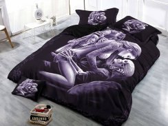 3D Microsatin bed linen Immortal Love - black 140x200 and 70x90cm