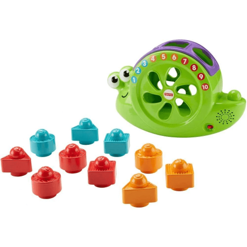 Interaktywny ślimak z kształtami i klockami - Fisher Price