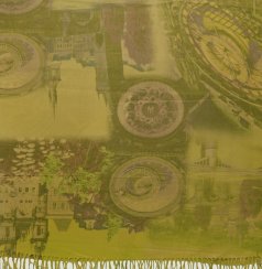 Pashminová šála s digitálním potiskem- Praha, zelená