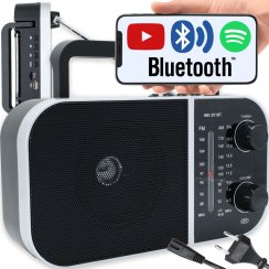 Przenośne radio kuchenne Bluetooth sieciowo-bateryjne z USB i anteną ER1071