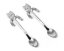 Miniature cat-shaped spoons - set of 2 SILVER