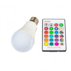 Stmívatelná LED A60 žárovka RGB + CW/WW s dálkovým ovladačem E27/9W/230V