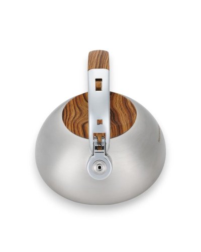 Ấm đun nước inox có còi và trang trí bằng gỗ - 3 l