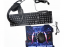 Set of keyboard with gaming mouse, pad and headphones