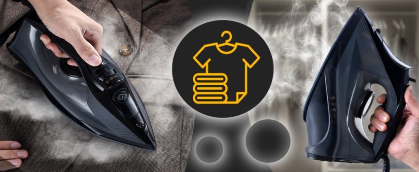 Výkonná parní žehlička velký výkon 2400W keramická podrážka Anti-Drip Anti-Calc