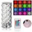 Crystal RGB LED table lamp with 3D rose effect - large
