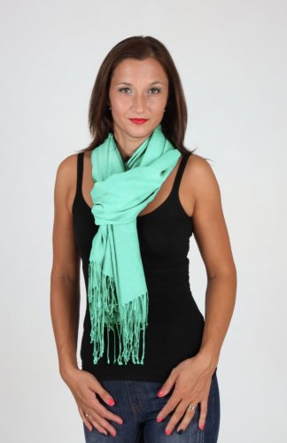 Dámská mentolová pashmina P118 / Dámská mentolově zelená šála