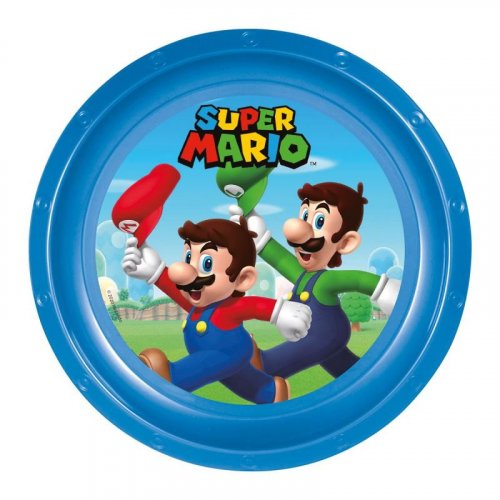 Plastikowy talerz Super Mario - niebieski