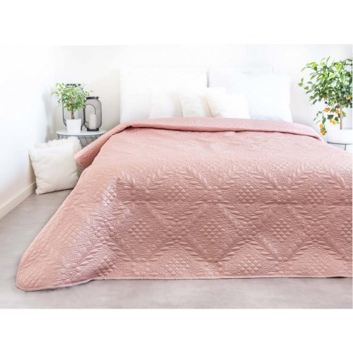 Luksusowa narzuta na łóżko - stary róż 220 × 240 cm