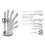 Stainless steel kitchen knife set with stand - 8 pcs
