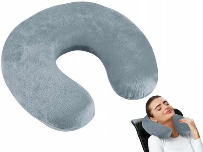 Gray travel pillow