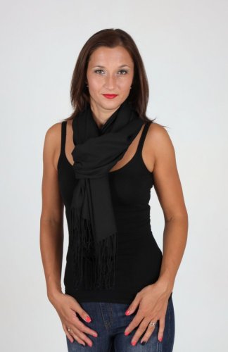Dámská černá pashmina P1 / Dámská černá šála