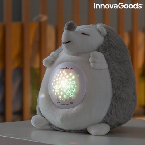 Pluszowa zabawka jeż z białym szumem i projektorem światła nocnego - InnovaGoods Spikey