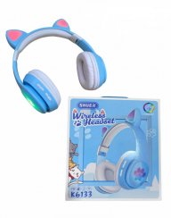 Wireless headphones with cat ears - B39M, blue