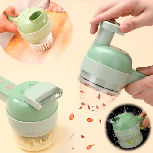 ROTOCHOP 4-in-1 electric vegetable slicer – cordless, 40 W, USB charging