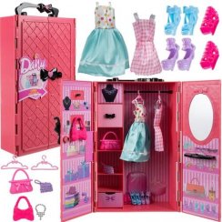 Wardrobe for dolls + clothes