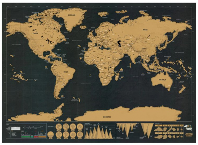 Wielka zdrapywana mapa świata