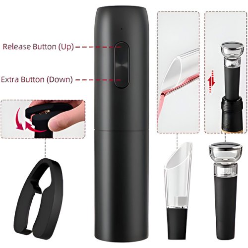 VINOCORK electric wine opener – 5-piece stainless steel set