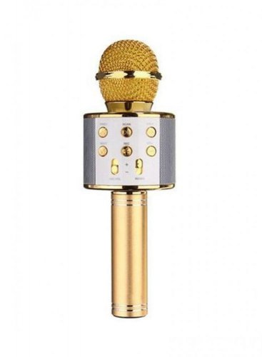 Bezdrôtový bluetooth karaoke mikrofón WS-858 - Zlatý