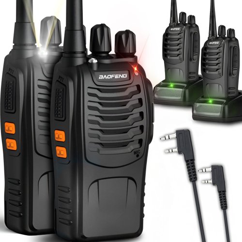 2× krótkofalówka + słuchawki Baofeng BF888S PMR o dużym zasięgu