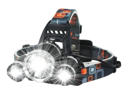 Čelová svítilna 3x LED 1000 lumenů model T6